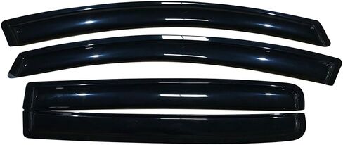 Window Visor متوافق مع 2012-2018 Toyota Yaris ، Slim Style Dark Smoke Tint Shade Shade Rain Sun Guard Deflector Air Diflector بواسطة Ikon Motorsports ، 2013 2014 2015 2015 2017 in Saudi Arabia