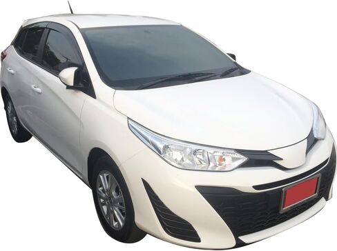 Window Visor متوافق مع 2012-2018 Toyota Yaris ، Slim Style Dark Smoke Tint Shade Shade Rain Sun Guard Deflector Air Diflector بواسطة Ikon Motorsports ، 2013 2014 2015 2015 2017 in Saudi Arabia