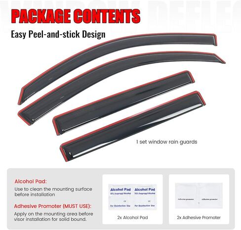Ikon Motorsports in Channel Window ، متوافقة مع 2008-2013 Toyota Highlander & Highlander Hybrid ، حراس المطر الأكريليكي النحيف ، انحراف الرياح النافذة الجانبية 4pcs in Saudi Arabia