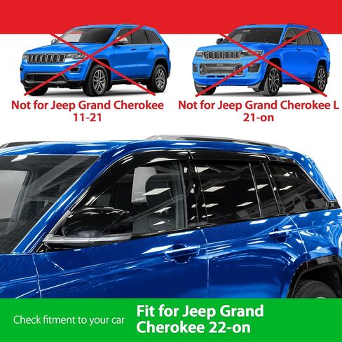 Goodyear Shatterproof Window Deflectors لجيب Grand Cherokee 2022-2025 ، حراس المطر على الشريط ، وأقنعة النوافذ ، وقناء تنحاف ، وملحقات السيارات ، 6 أجهزة كمبيوتر. - GY008897 in Saudi Arabia