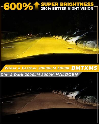BMT XMS 9145/9140/H10 مصابيح ضوء الضباب - Switchback 6500k أبيض/3000 كبر الأصفر - ألوان مزدوجة أبيض صفراء ضباب الضباب ، حزمة 2 in Kuwait