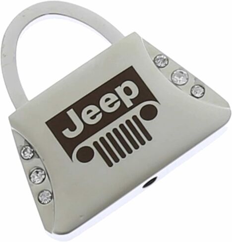 Jeep Grille Logo Pres Metal Shape Crystal Diamond Bling Key Ring Ring in Saudi Arabia