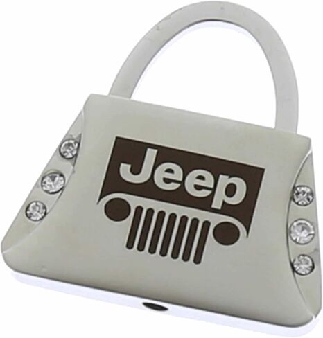 Jeep Grille Logo Pres Metal Shape Crystal Diamond Bling Key Ring Ring in Saudi Arabia