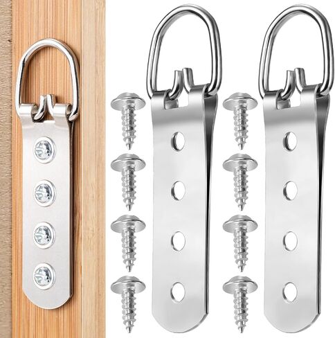6pcs Super Heavy Duty Extra Large Strap Hanger D-Ring Hanger with 24pcs Screws for Hanging Picture Photo Frame in Kuwait
