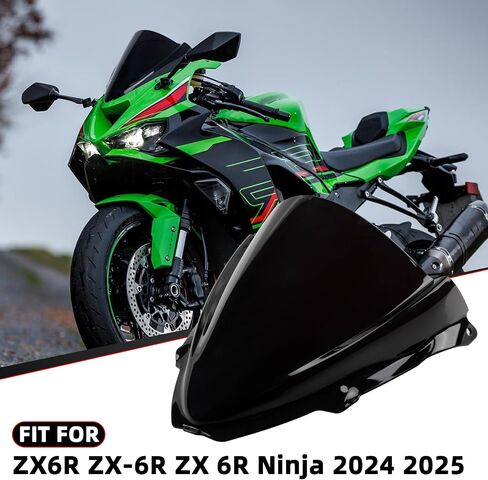 PSLER ZX6R الزجاج الأمامي-دبلبل الفقاعة الزجاجية ZX-6R الملحقات الزجاج الأمامي للدراجات النارية ل NINJA ZX6R ZX-6R ZX 6R NINJA 2024 2025 in Kuwait