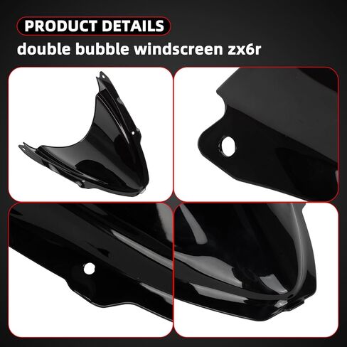 PSLER ZX6R الزجاج الأمامي-دبلبل الفقاعة الزجاجية ZX-6R الملحقات الزجاج الأمامي للدراجات النارية ل NINJA ZX6R ZX-6R ZX 6R NINJA 2024 2025 in Kuwait