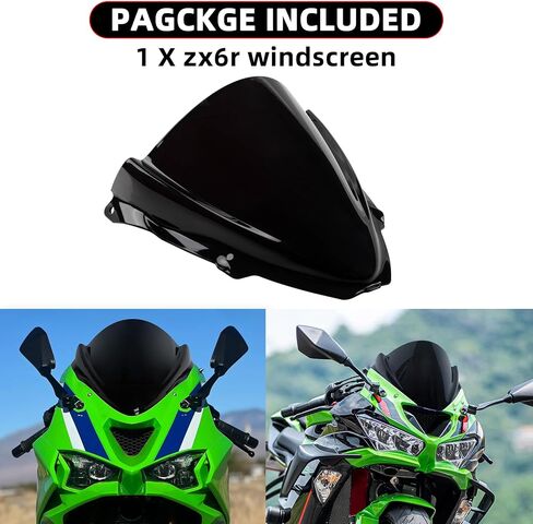 PSLER ZX6R الزجاج الأمامي-دبلبل الفقاعة الزجاجية ZX-6R الملحقات الزجاج الأمامي للدراجات النارية ل NINJA ZX6R ZX-6R ZX 6R NINJA 2024 2025 in Kuwait