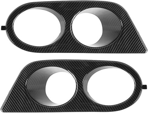 Qiilu Front Bumper Foglight Cover, 1 pair Front Bumper Fog Light Lamp Cover Cap Dual Holes Car Lighting Accessory Fit for E46 M3 2001‑2006(Carbon Fiber Style) in Saudi Arabia