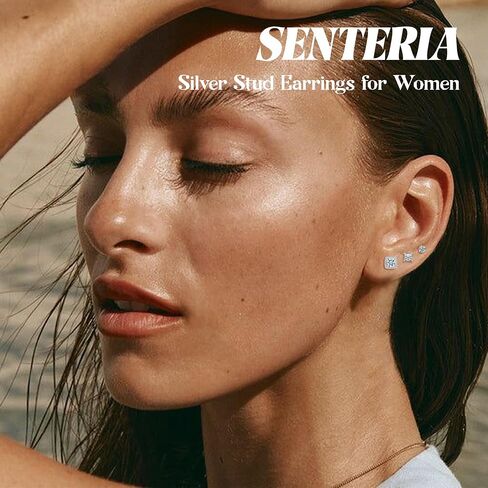 Senteria 925 Sterling Silver Buds أقراط للنساء عنصات الزركونيا المكعبات المكعب in Kuwait