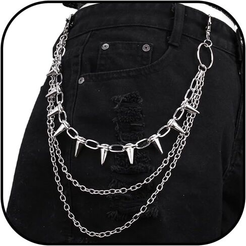 Harry and Henry Pearl Wallet Chain Layered Pants Chain for Men Women Flower Jean Trouser Chains Wallet Belt Pocket Keychain Chain for Men Trendy 2025 Fashion Street Punk Jewelry in Kuwait