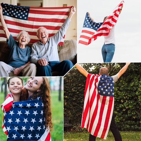 2PCS Capes American Flag Costume ، عباءة يوم الاستقلال في الرابع من يوليو للنساء للنساء USA العلم الوطني Cape للاحتفال بالاحتفال بالكرنفال إكسسوارات لعب الحفلات in Saudi Arabia