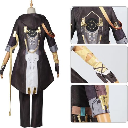 Cos-Animefly Trailblazer Style Cosplay Costume Set, Sci-Fi Uniform Jacket Pants Belt Gloves for Halloween Party or Stage Wear in Saudi Arabia