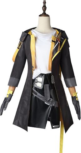 Cos-Animefly Trailblazer Style Cosplay Costume Set, Sci-Fi Uniform Jacket Pants Belt Gloves for Halloween Party or Stage Wear in Saudi Arabia