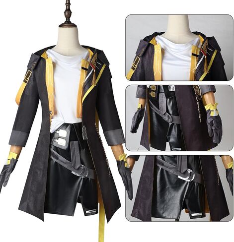 Cos-Animefly Trailblazer Style Cosplay Costume Set, Sci-Fi Uniform Jacket Pants Belt Gloves for Halloween Party or Stage Wear in Saudi Arabia