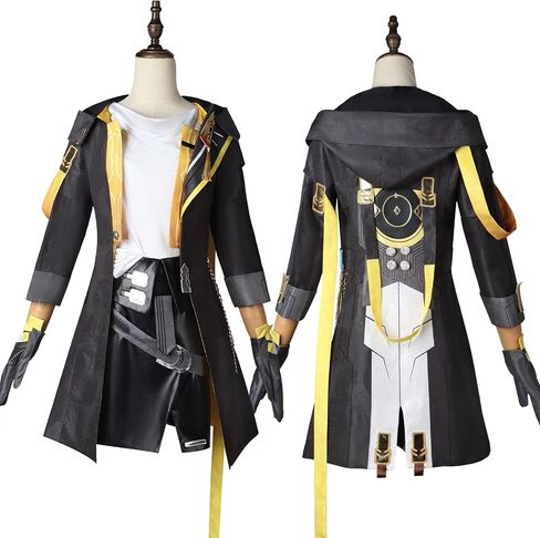 Cos-Animefly Trailblazer Style Cosplay Costume Set, Sci-Fi Uniform Jacket Pants Belt Gloves for Halloween Party or Stage Wear in Saudi Arabia
