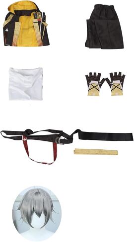 Cos-Animefly Trailblazer Style Cosplay Costume Set, Sci-Fi Uniform Jacket Pants Belt Gloves for Halloween Party or Stage Wear in Saudi Arabia