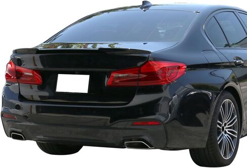 Pre-Painted Trunk Spoiler Compatible with 2017-2023 BMW 5 Series G30 Sedan, M4 V Style #475 Black Sapphire Metallic ABS Rear Wing Lid by IKON MOTORSPORTS, 2018 in Saudi Arabia