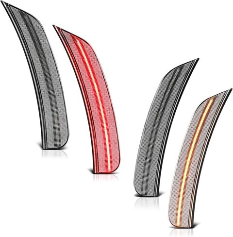 VIPMOTOZ 4PC الكامل LED شريط جانب شريط الضوء Fender Fender مصباح وقوف السيارات متوافق مع 2017-2023 Chrysler Pacifica 2020-2023 Voyager Chrome Horp in Saudi Arabia