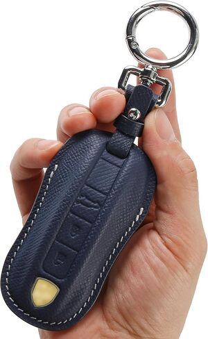 لغطاء مفتاح Porsche Leather مفتاح FOB مع قشرة مفتاح المفاتيح متوافقة مع 2020-2021 Porsche Panamera ، Cayenne-Black in Kuwait