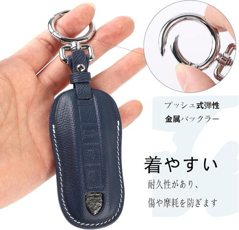 لغطاء مفتاح Porsche Leather مفتاح FOB مع قشرة مفتاح المفاتيح متوافقة مع 2020-2021 Porsche Panamera ، Cayenne-Black in Kuwait