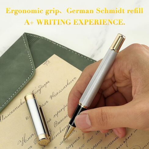 BEILUNER Lighthouse series Rollerball pen, matte black pen body, exquisite vertical lines, Schneider 850 refill, suitable for men, office, professionals, exquisite and chic designer pen in Saudi Arabia