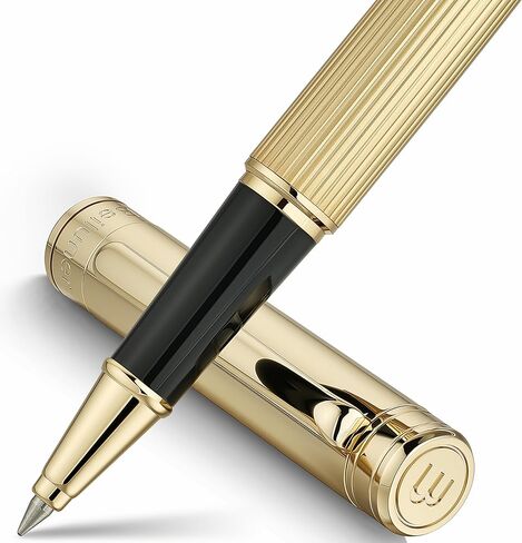 BEILUNER Lighthouse series Rollerball pen, matte black pen body, exquisite vertical lines, Schneider 850 refill, suitable for men, office, professionals, exquisite and chic designer pen in Kuwait