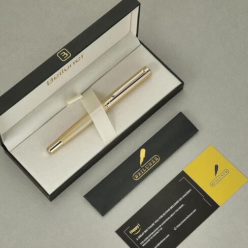 BEILUNER Lighthouse series Rollerball pen, matte black pen body, exquisite vertical lines, Schneider 850 refill, suitable for men, office, professionals, exquisite and chic designer pen in Kuwait