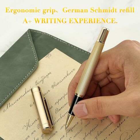 BEILUNER Lighthouse series Rollerball pen, matte black pen body, exquisite vertical lines, Schneider 850 refill, suitable for men, office, professionals, exquisite and chic designer pen in Kuwait