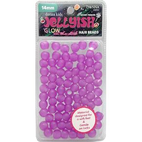DONNA Kids Glow in The Dark Hair Beads – Squishy, Jellyish Twist 14MM Rubber Beads, Silicone Feeling, Hair Accessories for Kids, Beads Jewelry Making Kit DIY Hair Braiding, ASSORT Color 1PC in Kuwait
