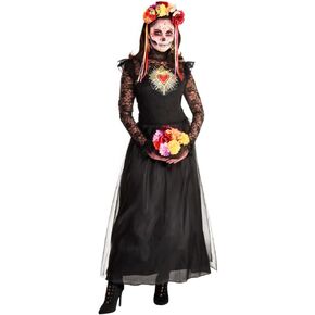 Black Day of the Dead Couture Dress - Standard Standard - الزي الأنيق والأنيق ، مثالي لعيد الهالوين وحفلات الأزياء والأحداث ذات الطابع - 1 جهاز كمبيوتر in Kuwait