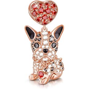 GNOCE Dog Charms 925 Sterling Silver Corgi Schnauzer Poodle Pendant Dangle Animal Beads Charms fit all Bracelets & Necklaces Best Gift for Mom Friends Who Like Dogs (Bulldog) in Kuwait