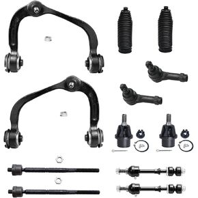 Detroit Axle - 2WD Front End 12pc Suspension Kit for 05-08 Ford F-150 Lincoln Mark LT 2005 2006 2007 2008, 2 Upper Control Arms 2 Lower Ball Joints 4 Outer & Inner Tie Rods 2 Sway Bars 2 Boots Replace in Kuwait