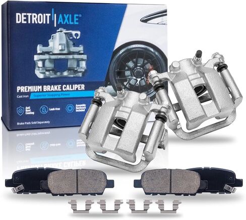 Detroit Axle - Rear Brake Kit for Infiniti G35 Nissan 350Z Murano Quest Disc Brake Calipers w/Brackets Ceramic Brakes Pads w/Hardware Replacement in Saudi Arabia