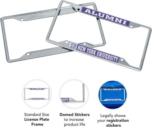 Desert Cactus New York University NYU Violets Car Accessories Metal License Plate Frame and Tag Holder for Front or Rear of Car (Alumni) in Saudi Arabia