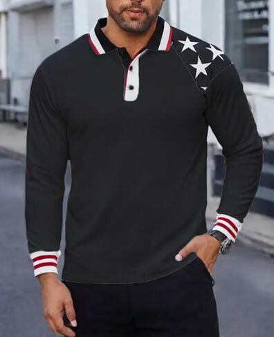 Mens American Flag Patriotic Polo Shirts in Saudi Arabia