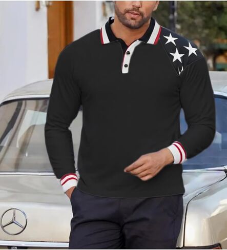 Mens American Flag Patriotic Polo Shirts in Saudi Arabia
