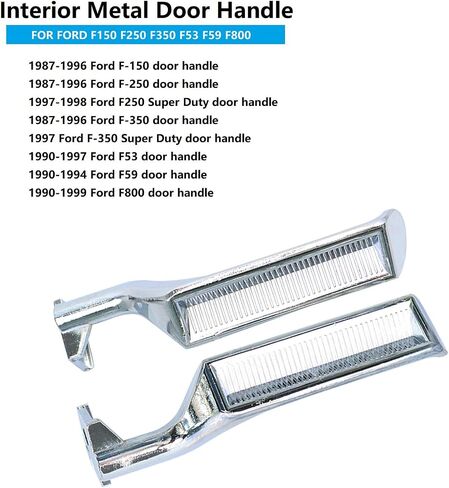 Interior Door Handle All Metal Handle Compatible with Ford Bronco F150 F250 F350 F53 F59 F800 1987-1996 Front Rear Left and Right Side Replaces# 77178 E7TZ-1522601-A (Silver) in Kuwait