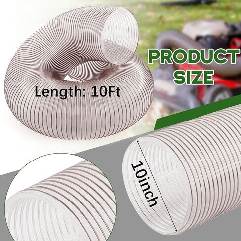 Pangda 8 في × 10 أقدام واضحة العشب الماسك العشب Vac خلاصات pu مرنة الأوراق Vac مجموعة العشب جزازة Bagger خرطوم مجموعة الغبار خرطوم يناسب معظم العلامات التجارية in Kuwait