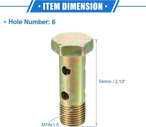 طقم مزدوج البانجو الترباس ، M16x1.5 طول 54 مم متري ترابط خط الفرامل توربو محول عالمي للسيارة نغمة البرونز المعدنية مع الغسالات/الغسالات in Saudi Arabia