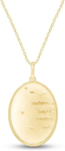 My Guardian Angel Protect Me Two Tone Pendant Necklace in 14k Gold Over Sterling Silver in Saudi Arabia