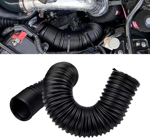 Air Intake Pipe, Retractable Flexible Air Guide Hose, High Temperature Resistant Modified Intake System Accessories, for Most Cars Trucks (Black #76 mm) in Saudi Arabia