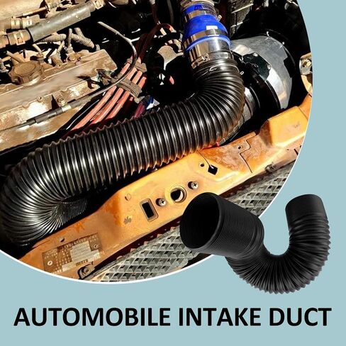 Air Intake Pipe, Retractable Flexible Air Guide Hose, High Temperature Resistant Modified Intake System Accessories, for Most Cars Trucks (Black #76 mm) in Saudi Arabia
