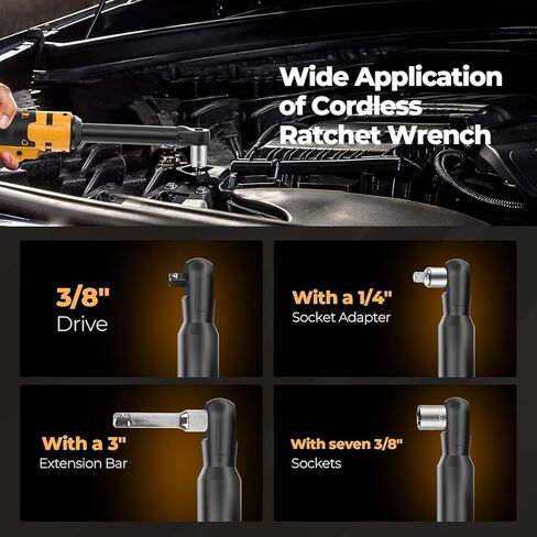 3/8 "مفتاح الربط اللاسلكي المتوافق مع بطاريات DeWalt 20V Max (بدون بطارية) مفتاح Ratchet الممتد مقاس 6 بوصات ، ومسجلة مسجلة 60 قدمًا ، وسائقًا كهربائيًا كهربائيًا مع سرعة متغيرة السرعة in Kuwait