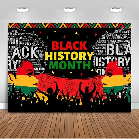 Mocsicka 7x5ft History History Month Backdrop African American Heritage Festival Festival Background Background Black Histor in Saudi Arabia
