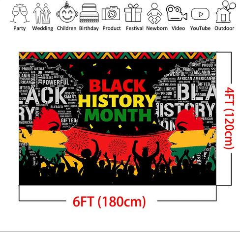 Mocsicka 7x5ft History History Month Backdrop African American Heritage Festival Festival Background Background Black Histor in Saudi Arabia