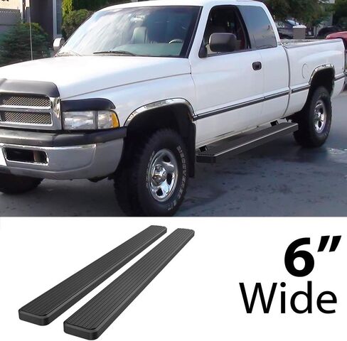 HD Ridez Stainsal Steel Sede Bars 6 "أسود متوافق مع دودج رام 1500 1994-2001 Club Cab & Ram 2500 3500 1994-2002 (استبعاد نمط الجسم 02 تم بيعه في 01) (Nerf Bar Side Bars) in Saudi Arabia