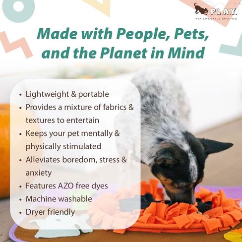 P.L.A.Y. Cute Snuffle Mat for Dogs - Halloween Themed Interactive Food & Treat Mat for Puppies & All Size Dogs - Enrichment Toy, Great for Slow Feeding, Nosework & Foraging Skills - Machine Washable in Saudi Arabia