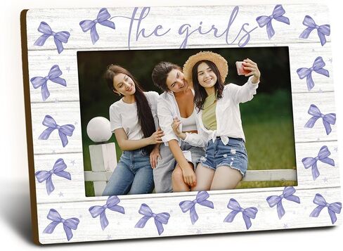 Besties Sister 4x6 Picture Frame, Friends Best Friends Wooden Picture Frame, Bestie Gifts for Women, The Girls Pink Coquette Preppy Bow Decorative Photo Frames for Table Desk Decor in Saudi Arabia