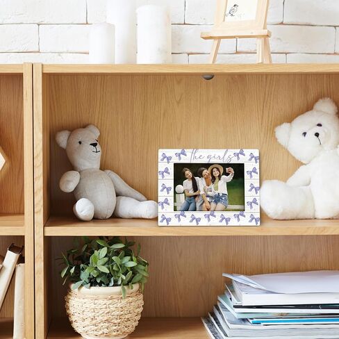 Besties Sister 4x6 Picture Frame, Friends Best Friends Wooden Picture Frame, Bestie Gifts for Women, The Girls Pink Coquette Preppy Bow Decorative Photo Frames for Table Desk Decor in Saudi Arabia