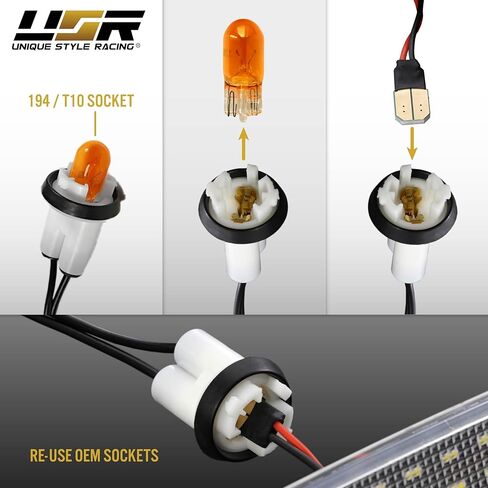 USR 96-23 4 Runner LIGHT LIGHT-مصابيح لوحة ترخيص LED (يسار + يمين)-متوافق مع 1996-2023 Toyota 4 Runner / 2000-2019 Sequoia SUV جميع الطرز (LED White White Bright & Play) in Saudi Arabia
